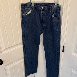 Levi's 501 Dark Blue Straight Jeans 42 x 32